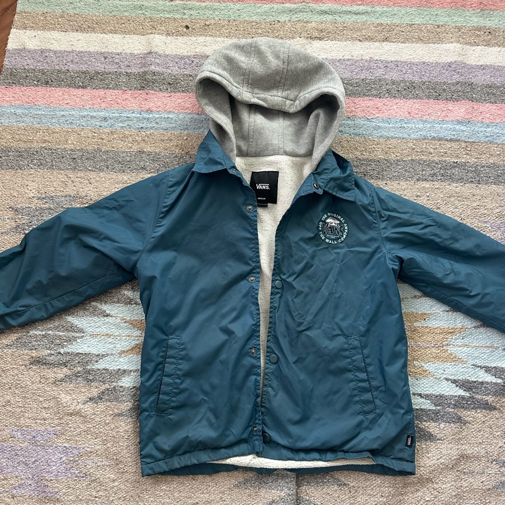 Vans Boys Blue Jacket with Gray Hood Med.